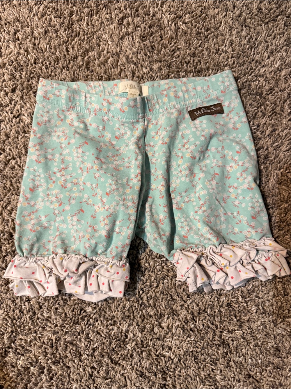 Matilda Jane Mint Floral Ruffle Hem Shorts